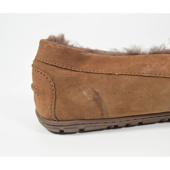 L.L. Bean 296508 Brown Suede Shearling Lined Wicked Good Venetian Slippers Sz 13 - Picture 7 of 7